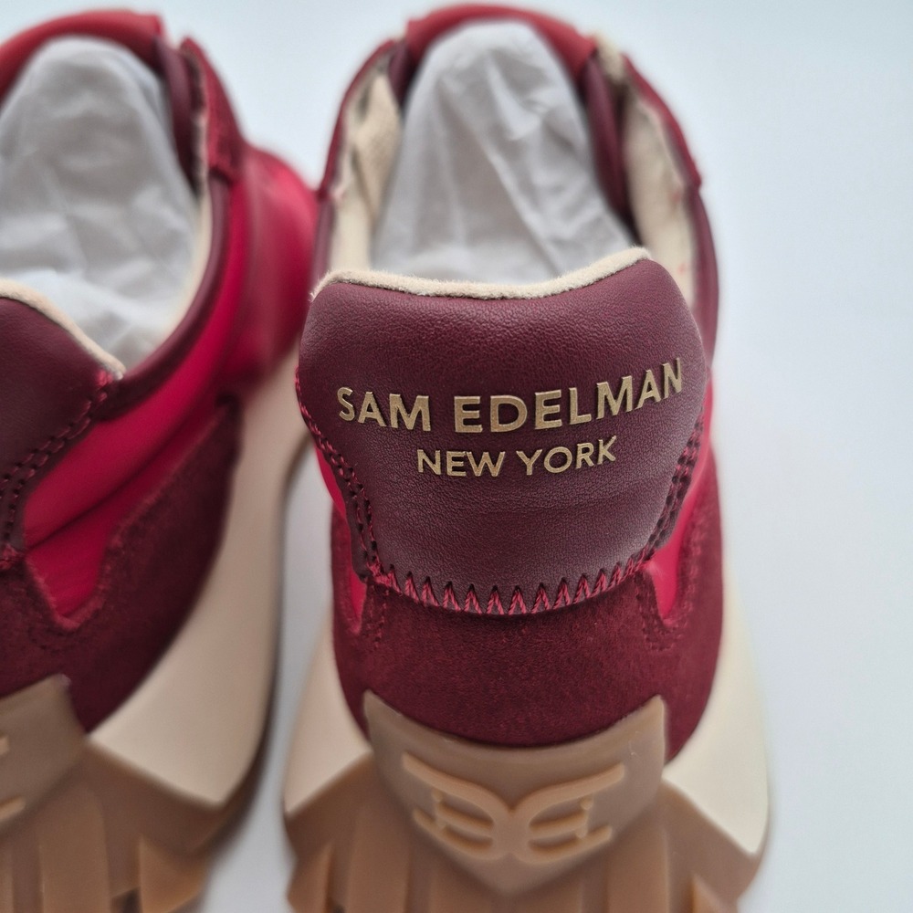 Sam Edelman Langley 3 Red Suede Sneakers Women's Size 7 Shoes - Picture 9 of 16